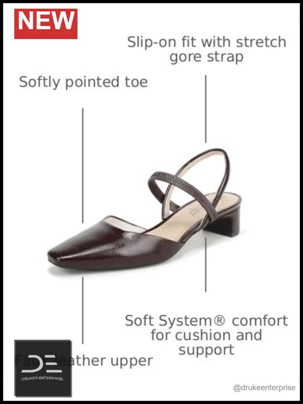LifeStride Lainey Slingback Kitten Heel Pump Women's Block Heel Square Toe